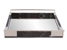 Load image into Gallery viewer, Art Deco Black Marble  &amp; Mirror Tray
