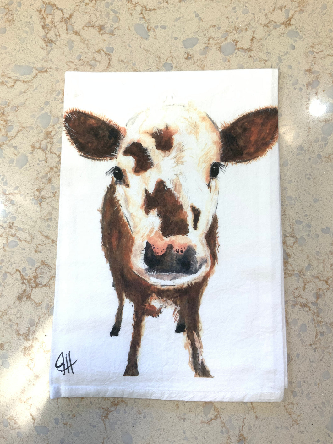 Baby face cow flour sack towel