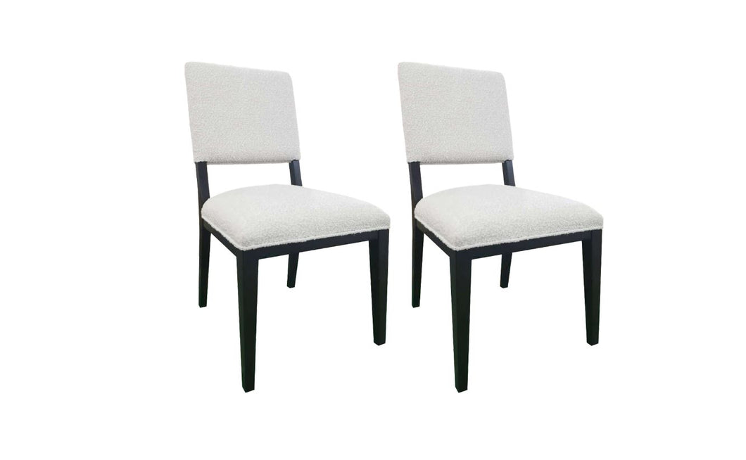 Textured White Dining Chairs Set of Two