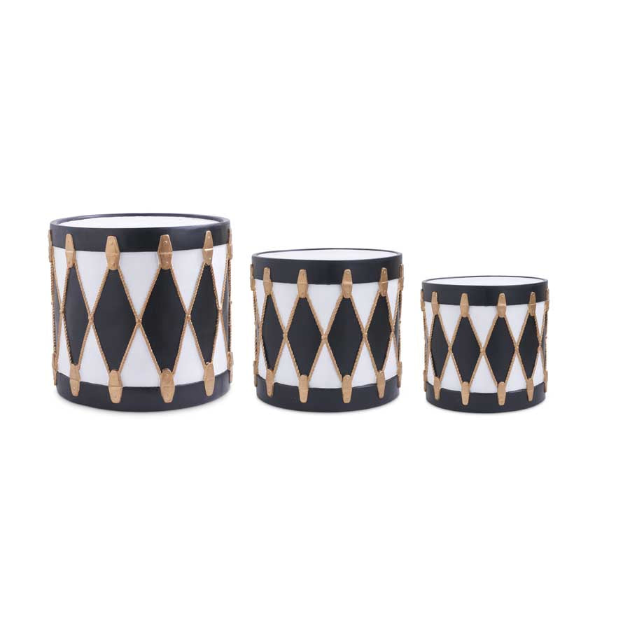 Christmas Black White and Gold Drums