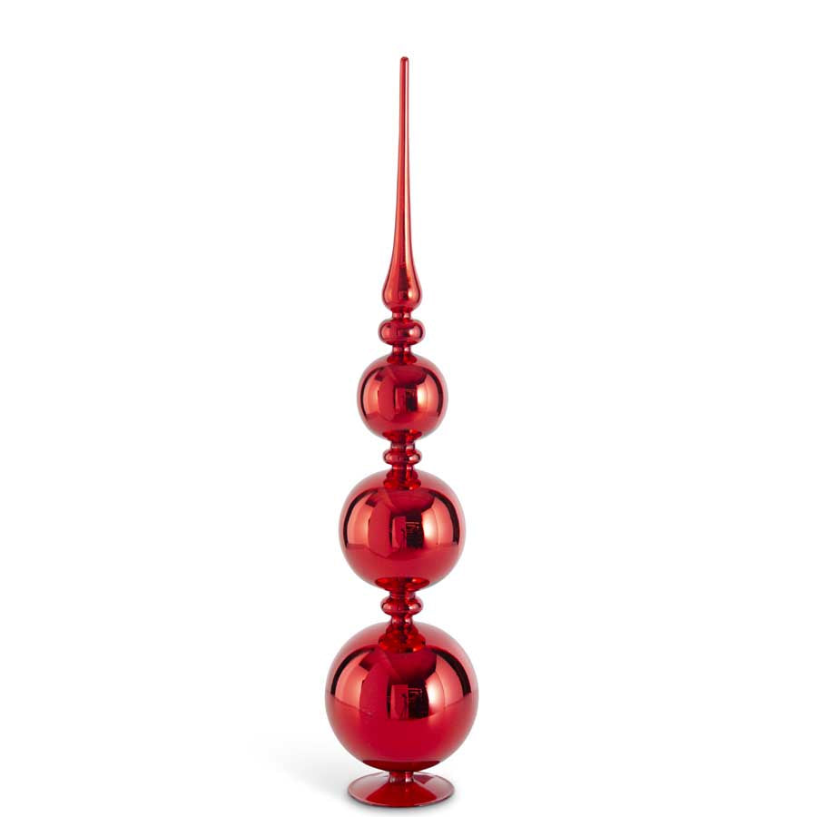 Red Glass Ball Finial