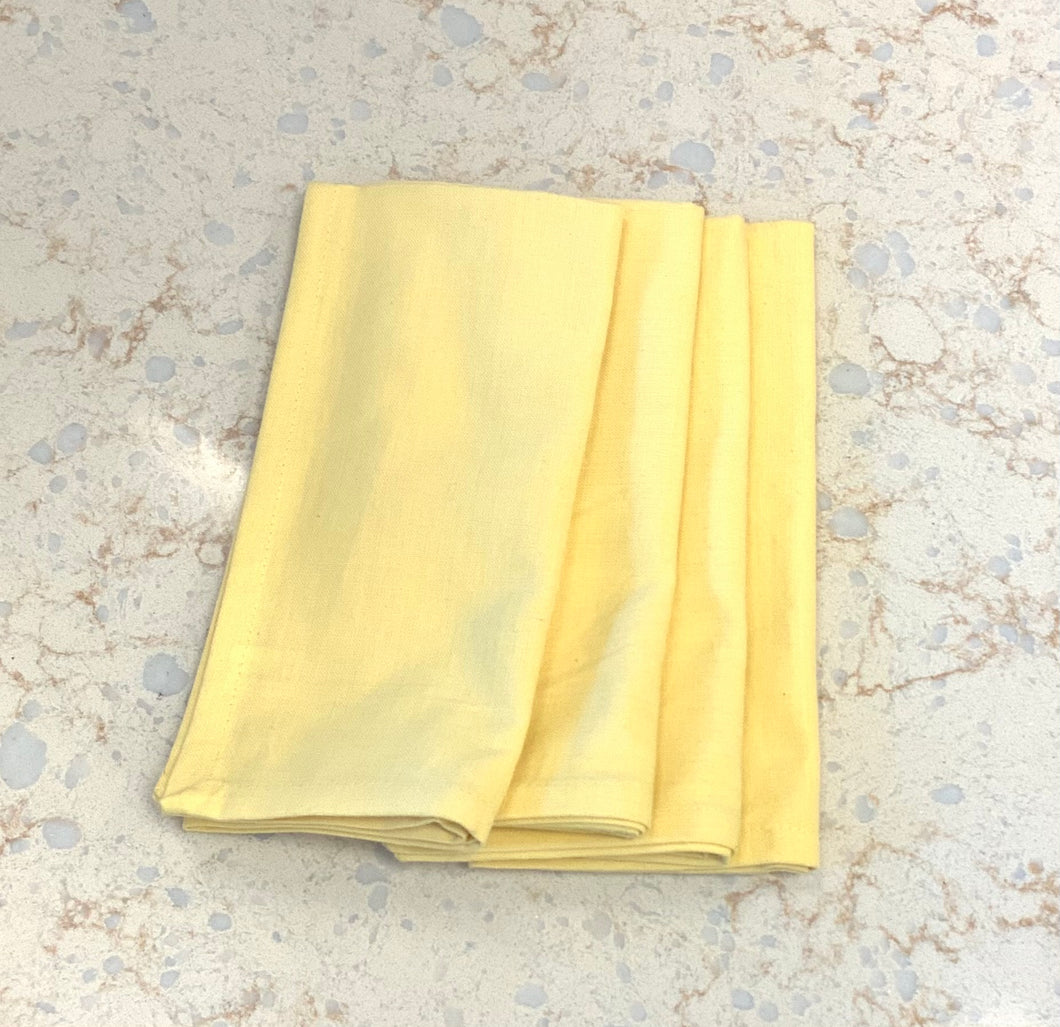 Yellow cotton napkins set of 4 (6248346812614)