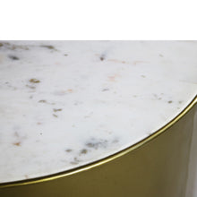 Load image into Gallery viewer, Brass &amp; Marble Side  22&quot; W x 24&quot; H
