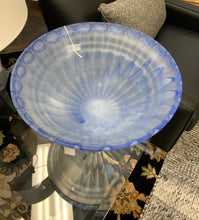 Load image into Gallery viewer, Blue glass pedestal bowl
