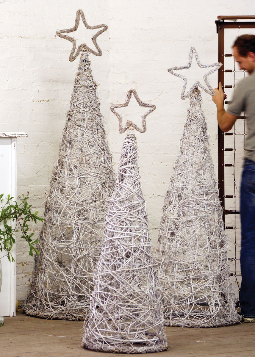 Giant Twig Christmas Tree Topiary with Star