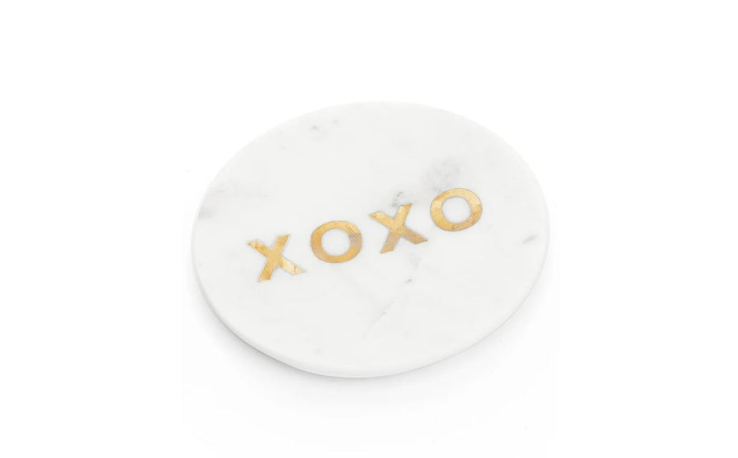 XOXO Marble/ Brass Plate