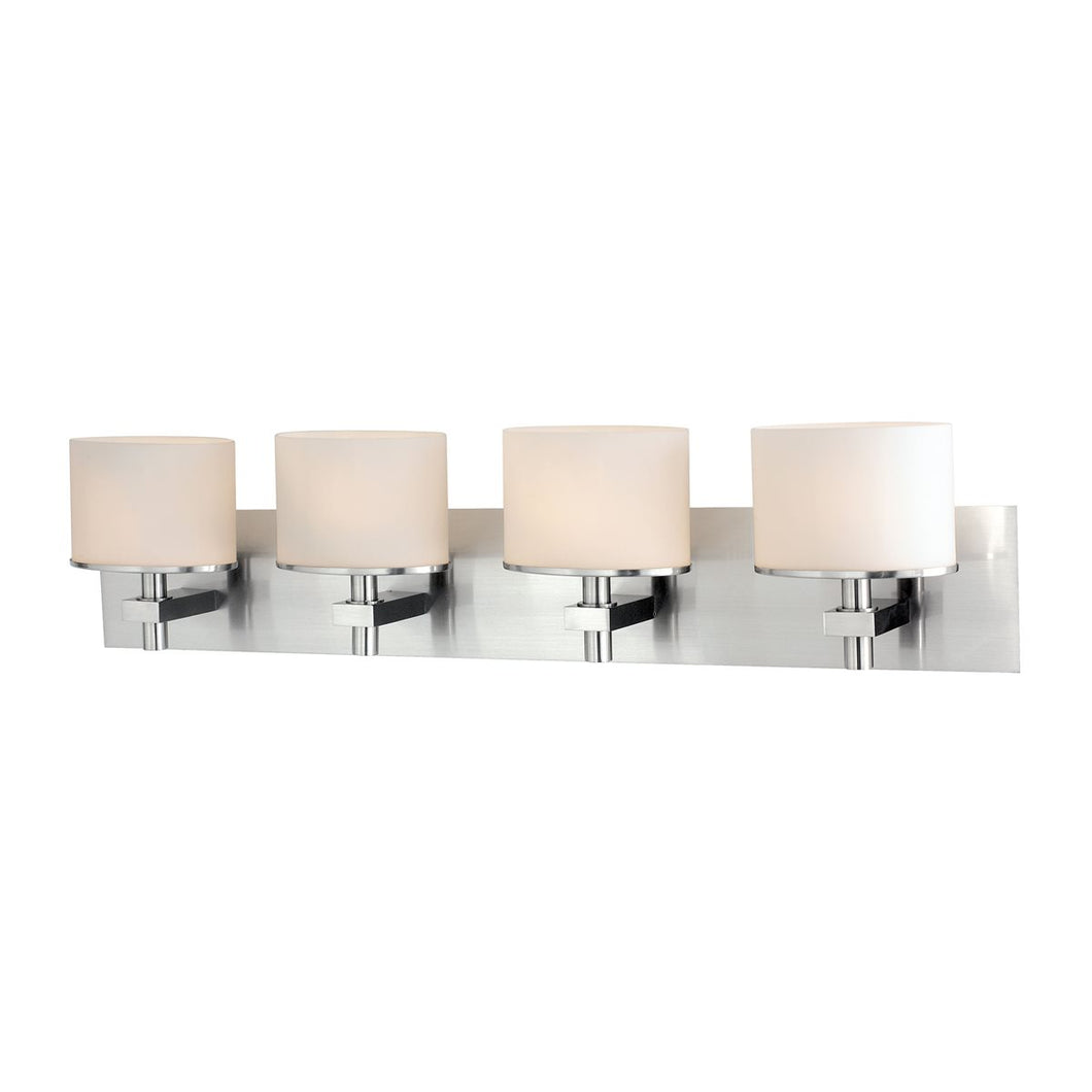 4-Light Vanity Wall Lamp with Oval Glass Shades