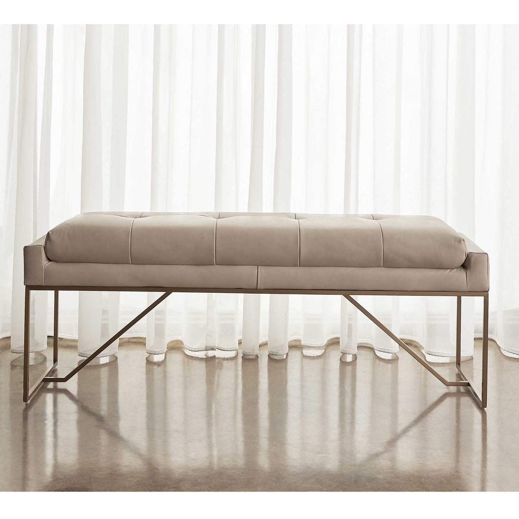 Leather Tufted Bench