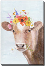 Load image into Gallery viewer, Cow w/ Flowers Artwork
