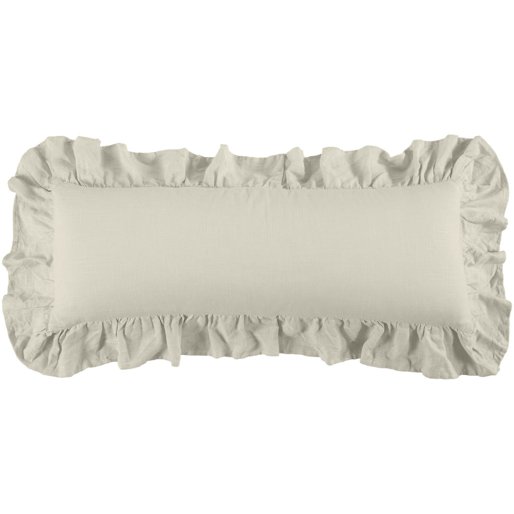 linen ruffled lumbar pillow