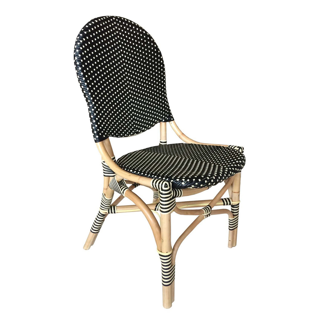 French Weave Black & Cream Bistro Chair