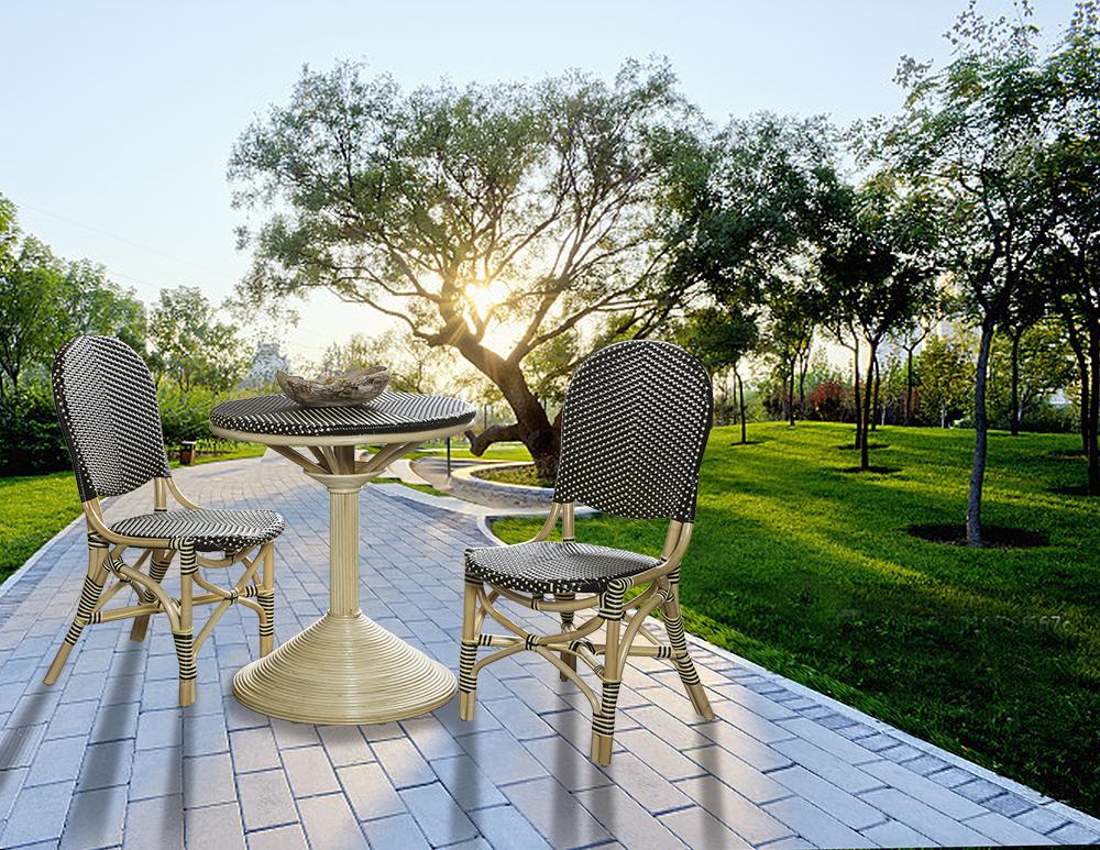 Black French Weave Bistro Table