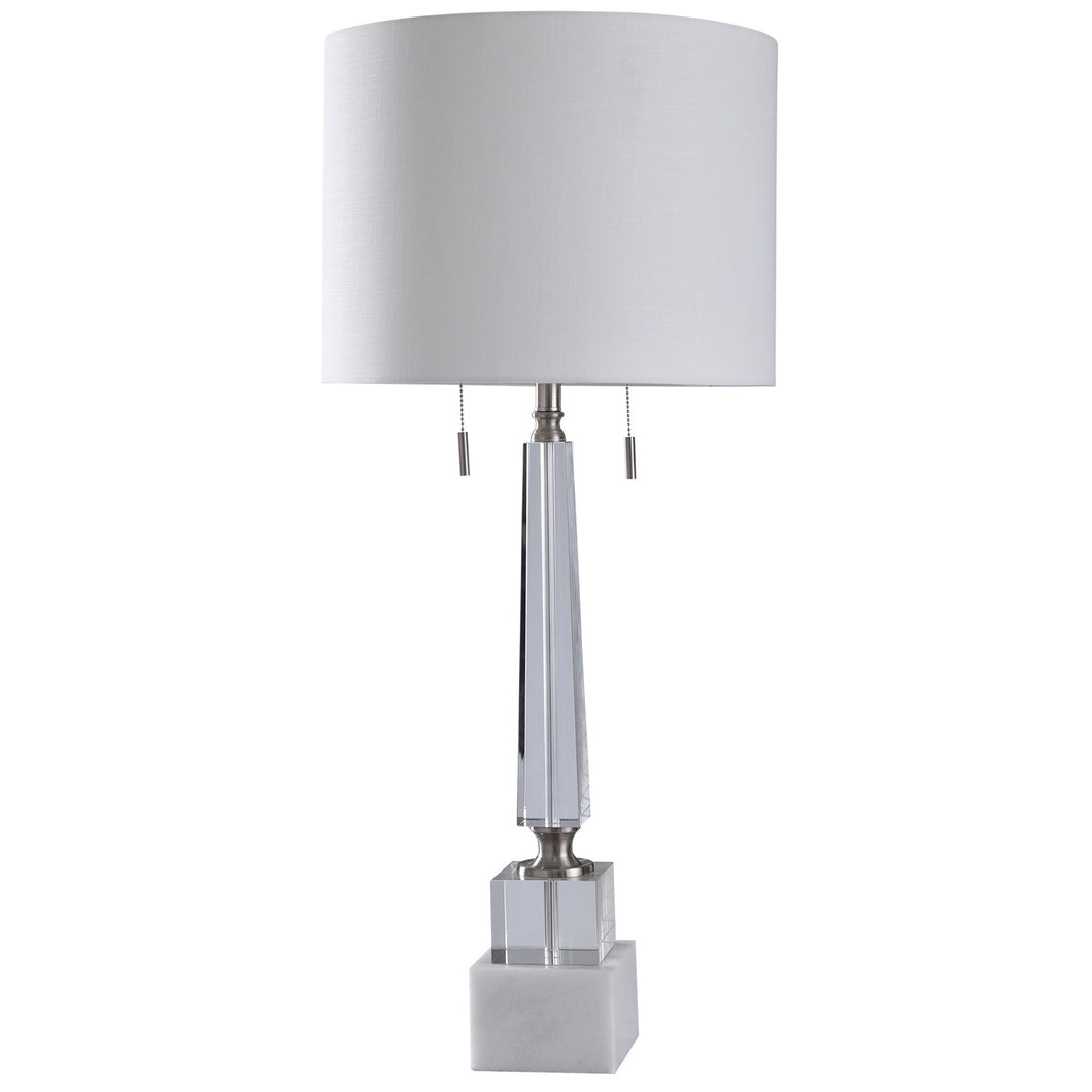 Crystal & Marble Table Lamp 38”