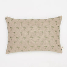 Load image into Gallery viewer, Natural Linen/Sage Palm Trees Pillow
