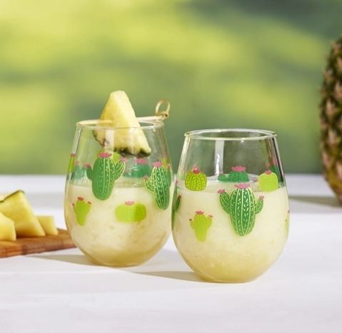 Cactus Stemless Acrylic Outdoor Wine Glass