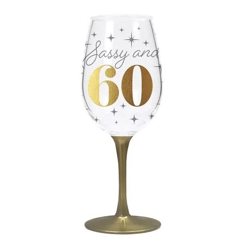 Sassy & 60 Wine Glass