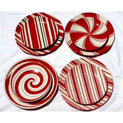 Hand Painted Candy Cane Plates 8