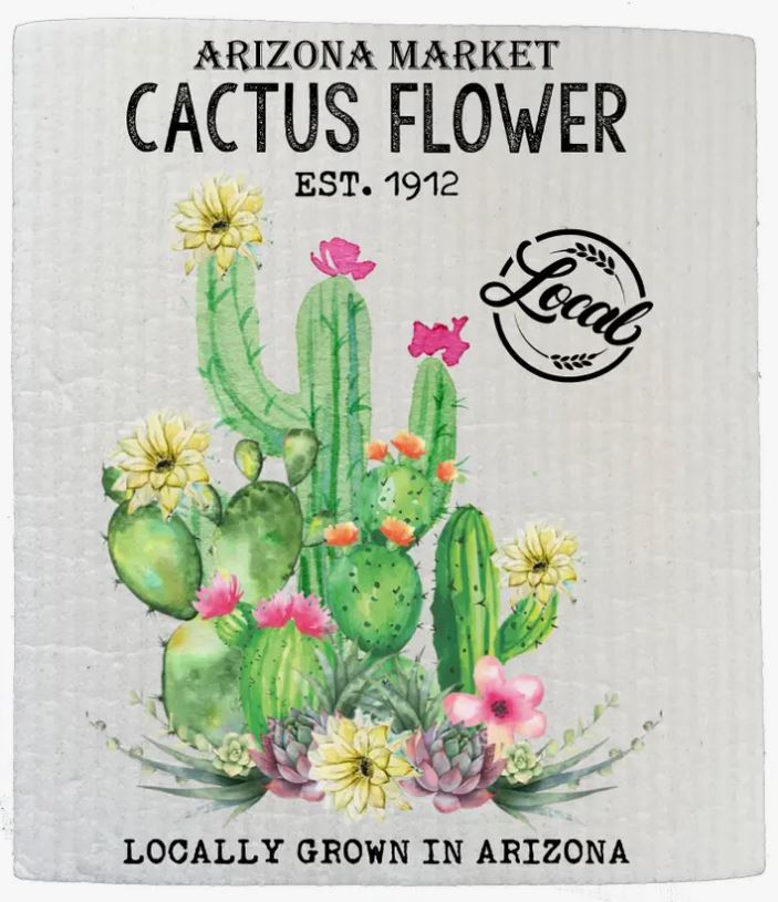 AZ Cactus Flower Swedish Dishcloth