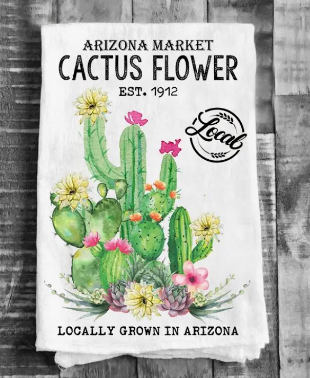 AZ Cactus Flower Tea Towel