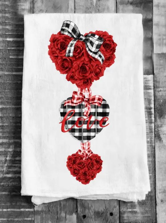Valentine Red Roses Tea Towels