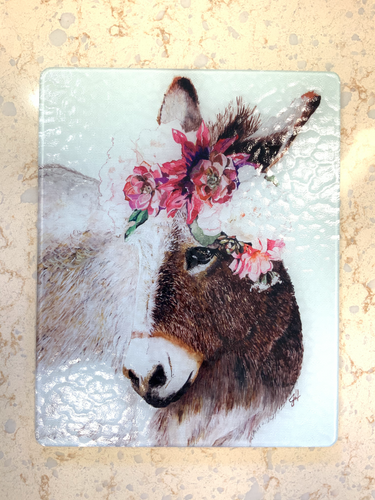 Donkey blossom glass cutting board (6537150300358)