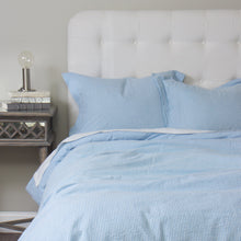 Load image into Gallery viewer, Cape Cod Blue and White Seersucker Bedding Collection
