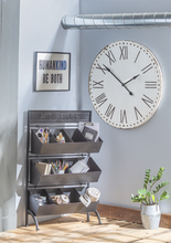 Load image into Gallery viewer, Gunmetal Storage Cubby with Chalkboard Header
