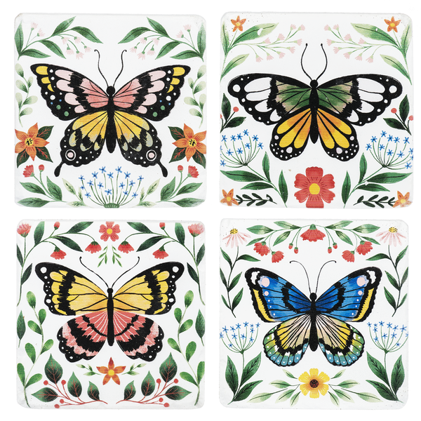 Butterfly & Flower Coaster Set/4