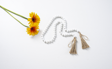 Load image into Gallery viewer, White Wood Beaded Garland with Tassel
