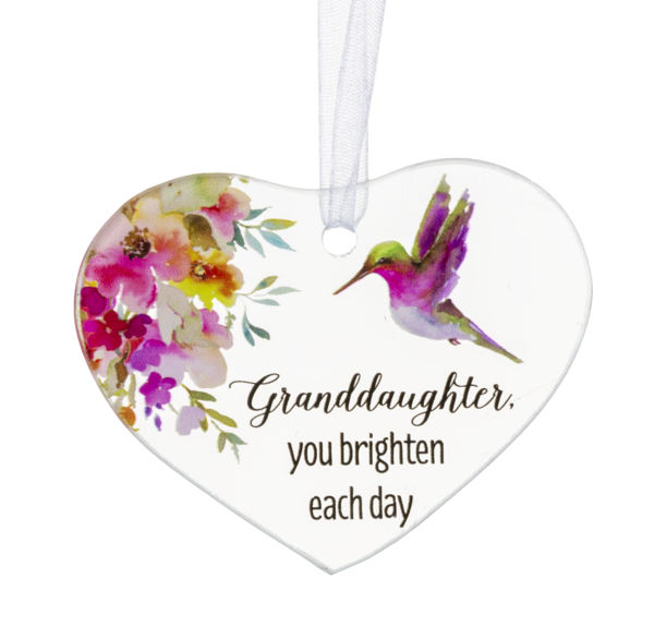 Glass Charm - Granddaughter, you brighten each day