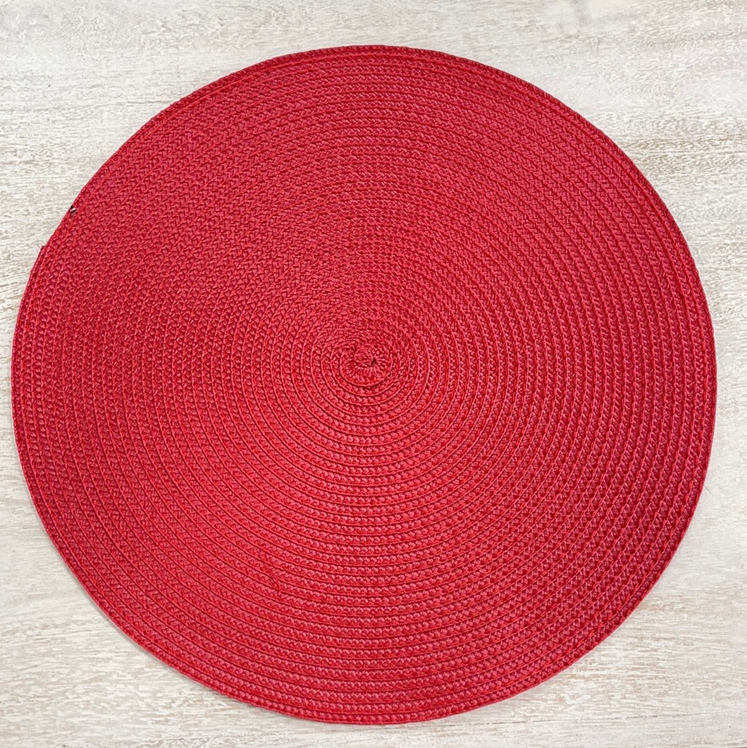 Red round placemat