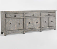 Load image into Gallery viewer, 104&quot; Antiqued Blue Gray Sideboard

