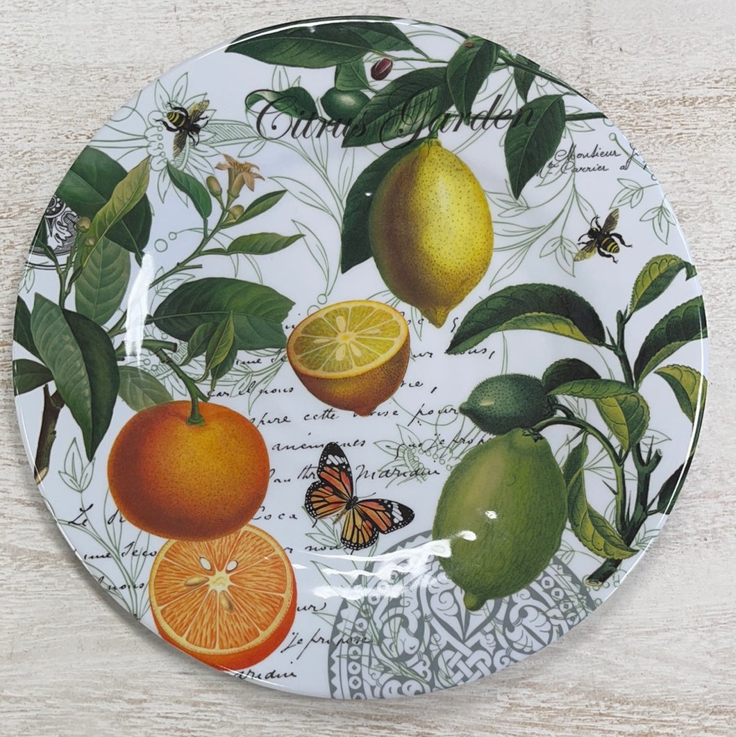 Citrus garden melamine plate