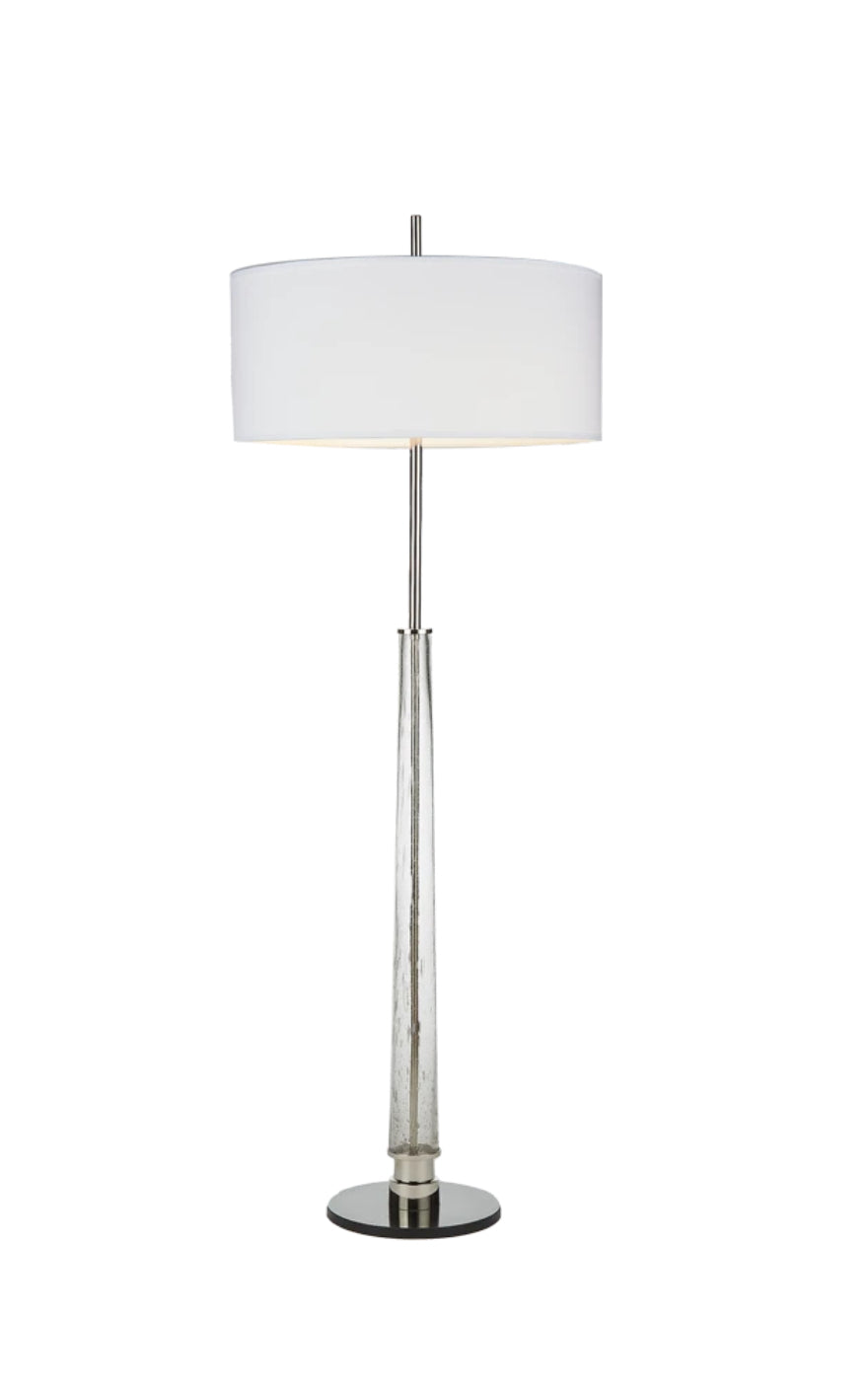 Hudson Nickel and Seeded Glass Lamp Collection