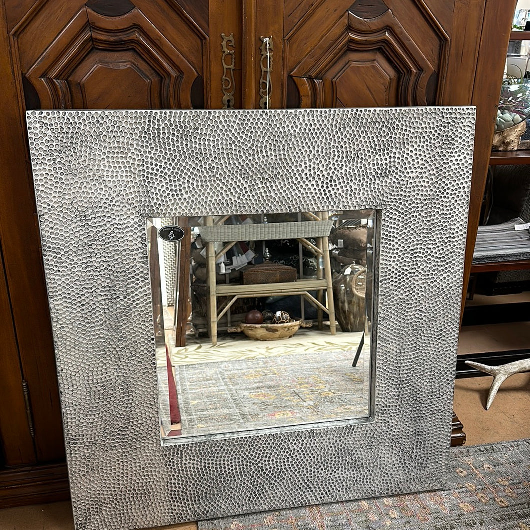 Silver Detailed Square Mirror 40