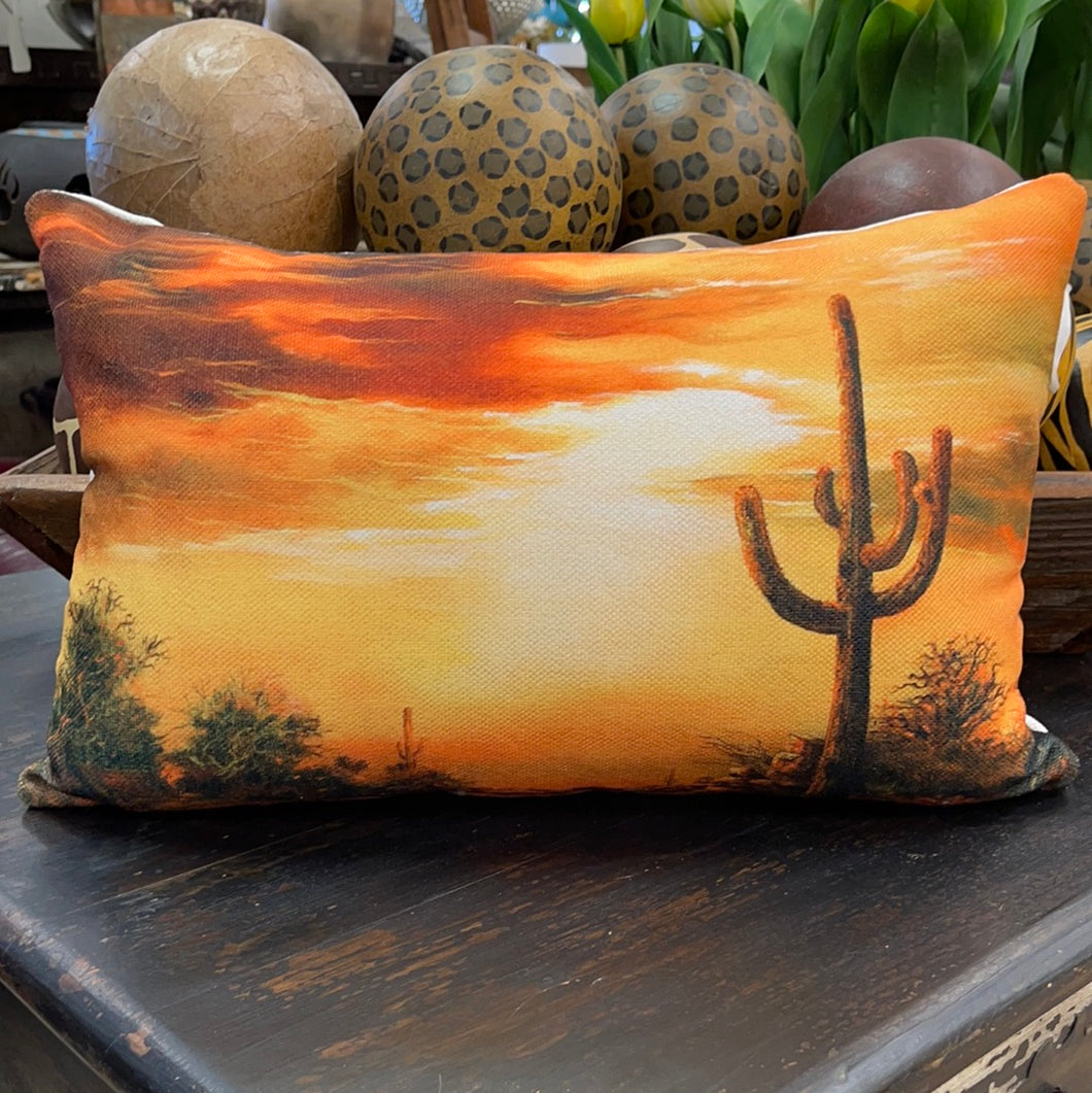 Saguaro desert pillow 12x18”