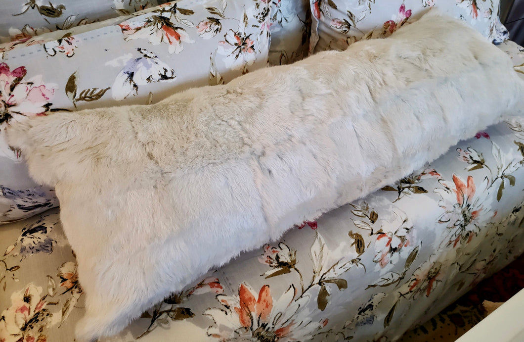 Ivory Rabbit Bolster Pillow  18