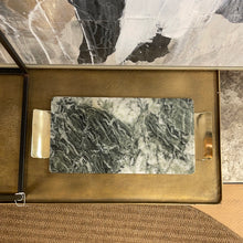 Load image into Gallery viewer, Brass &amp; green marble tray
