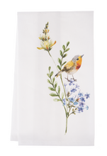 Load image into Gallery viewer, Wild flower bird tea towel
