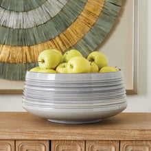 Load image into Gallery viewer, Stacked Ring Bowl Gray Reactive Glaze
