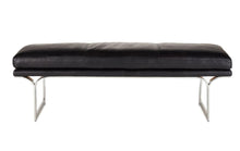 Load image into Gallery viewer, Arched Black Leather Bench 56&quot;
