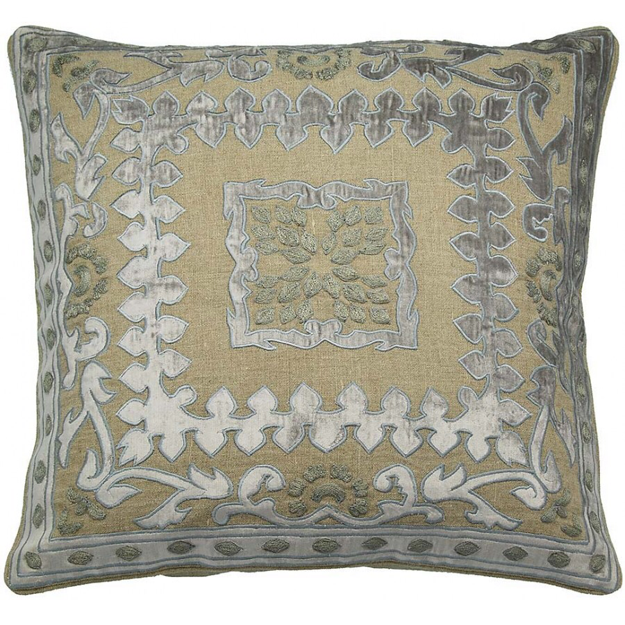 Handmade Appliqué Pillow with Velvet Applique' 24