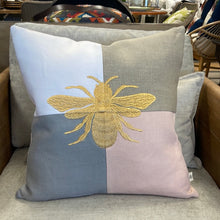 Load image into Gallery viewer, Embroidered Queen Bee on Linen Pillow Collection
