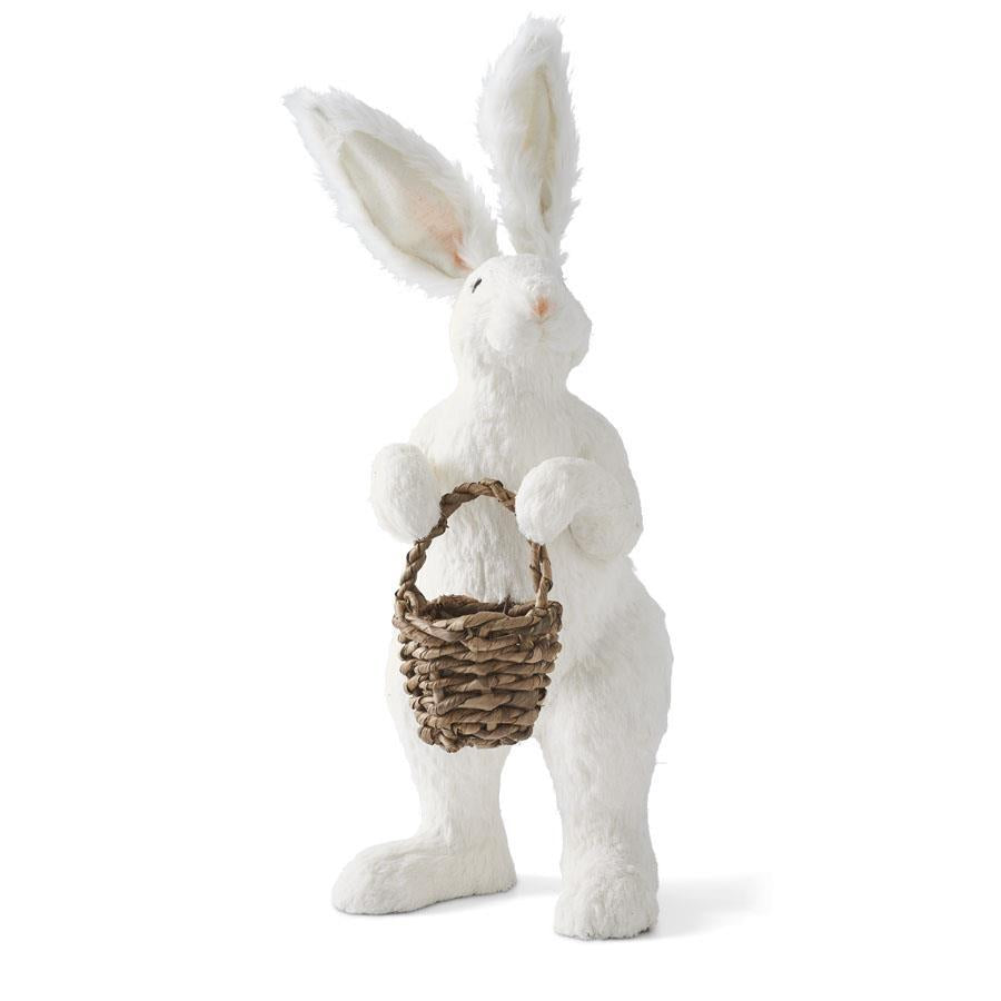 27” White Sisal Rabbit Holding Basket