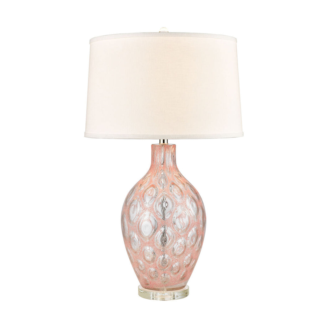 31” Pink Bubblegum Finish Glass Lamp