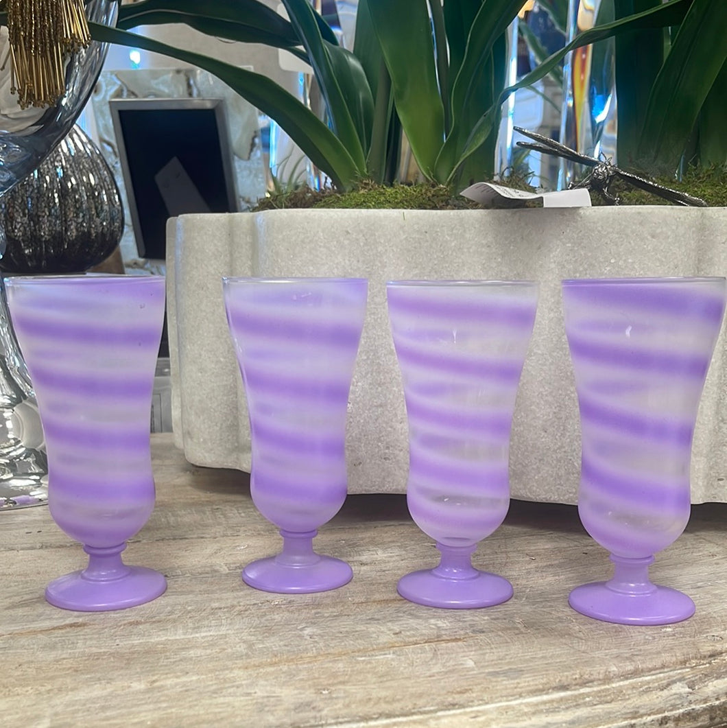 Purple Parfait Glasses - Set 4