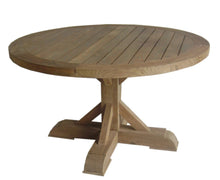Load image into Gallery viewer, 55” Round Reclaimed Teak Patio Table

