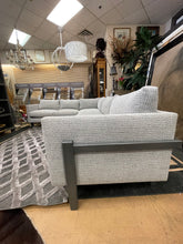 Load image into Gallery viewer, 115&quot; Gray &amp; White Down Upholstered Sectional Sofa with Wood Frame
