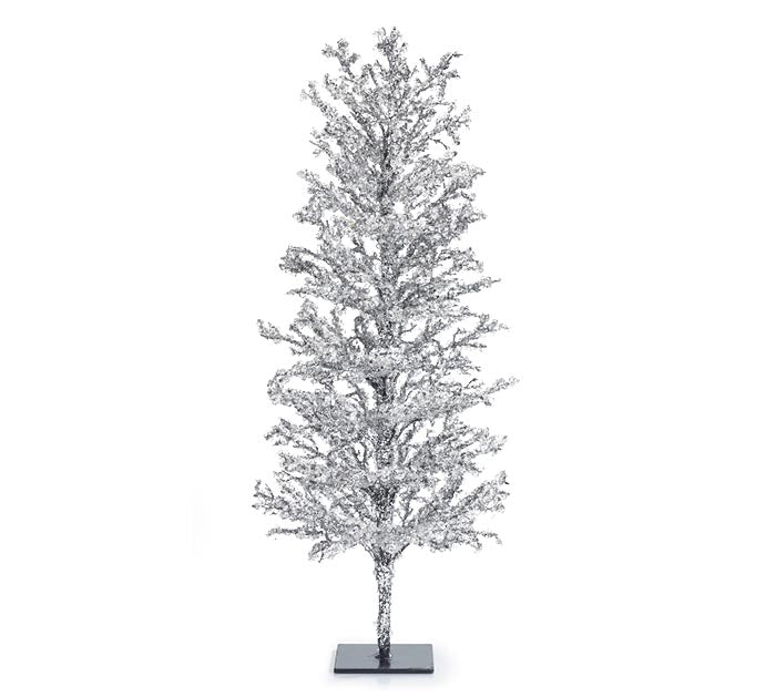 30” Silver Ice Tree Holiday Decor