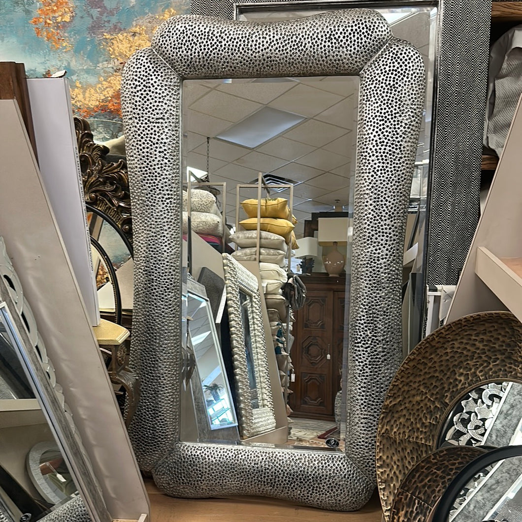 Belowing Silver Dimpled Floor Mirror